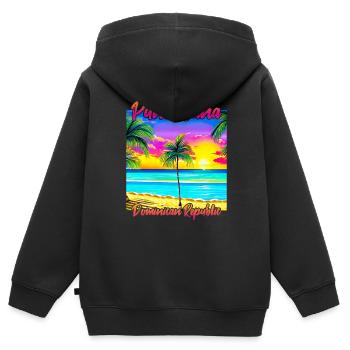 Punta Cana République dominicaine - Sweat Premium à capuche zippé enfant bio - noir - Dos - AI Model Kid Male (0cm)