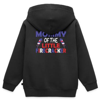 4 juillet Amérique Maman du pétard - Sweat Premium à capuche zippé enfant bio - noir - Dos - AI Model Kid Male (0cm)