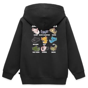 Axolotls aus der Welt süße Tiere Axolotl Arten - Kinder Premium Organic Zip Hoodie - Schwarz - Hinten - AI Model Kid Male (0cm)