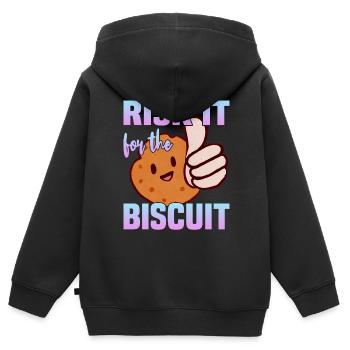Risquez-le pour le biscuit - Sweat Premium à capuche zippé enfant bio - noir - Dos - AI Model Kid Male (0cm)
