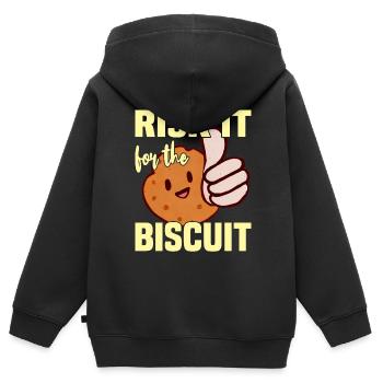 Risquez-le pour le biscuit - Sweat Premium à capuche zippé enfant bio - noir - Dos - AI Model Kid Male (0cm)