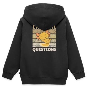 Axolotl lover cute animals children axolotl - Kids Premium Organic Zip-up Hoodie - black - Back - AI Model Kid Male (0cm)