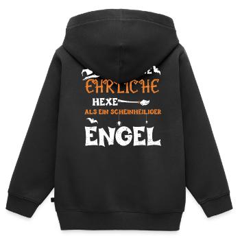 Lieber Eine Ehrliche Hexe Als Ei... - Kinder Premium Organic Zip Hoodie - Schwarz - Hinten - AI Model Kid Male (0cm)