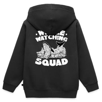 Whale Watching Squad - Kinder Premium Organic Zip Hoodie - Schwarz - Hinten - AI Model Kid Male (0cm)