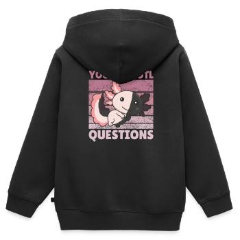 Axolotl lover cute animals children axolotl - Kids Premium Organic Zip-up Hoodie - black - Back - AI Model Kid Male (0cm)