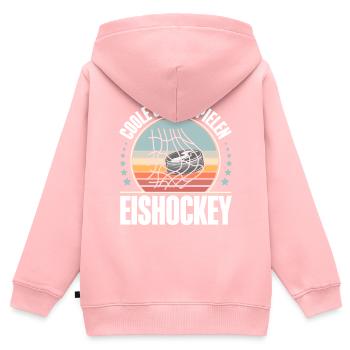 Eishockey Ice Hockey - Kinder Premium Organic Zip Hoodie - Rosa - Hinten - AI Model Kid Female (0cm)