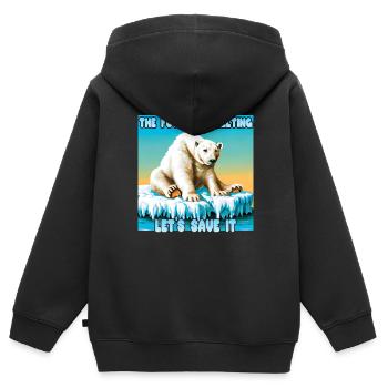 The Future is melting - Kids Premium Organic Zip-up Hoodie - black - Back - AI Model Kid Male (0cm)