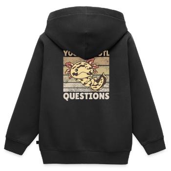 Axolotl lover cute animals children axolotl - Kids Premium Organic Zip-up Hoodie - black - Back - AI Model Kid Male (0cm)