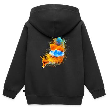 Wilde Kreativität Fuchs - Kinder Premium Organic Zip Hoodie - Schwarz - Hinten - AI Model Kid Male (0cm)