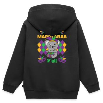 Fasching Maus mit Trommel Faschings Kostüm - Kinder Premium Organic Zip Hoodie - Schwarz - Hinten - AI Model Kid Male (0cm)