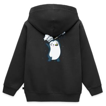 Penguin est un chef animal antarctique - Sweat Premium à capuche zippé enfant bio - noir - Dos - AI Model Kid Male (0cm)