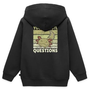 Axolotl lover cute animals children axolotl - Kids Premium Organic Zip-up Hoodie - black - Back - AI Model Kid Male (0cm)