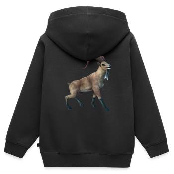 Realistische Markhor - Kinder Premium Organic Zip Hoodie - Schwarz - Hinten - AI Model Kid Male (0cm)