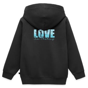 Love Ice Skating Schlittschuhlaufen Eisbahn - Kinder Premium Organic Zip Hoodie - Schwarz - Hinten - AI Model Kid Male (0cm)