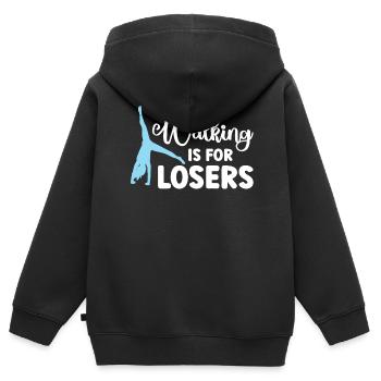 Walking Is For Losers - Cartwheel - Kids Premium Organic Zip-up Hoodie - black - Back - AI Model Kid Male (0cm)