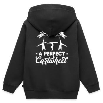Une roue de charrette parfaite - Sweat Premium à capuche zippé enfant bio - noir - Dos - AI Model Kid Male (0cm)