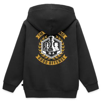 Schach Schachfigur König Bauer Traum - Kinder Premium Organic Zip Hoodie - Schwarz - Hinten - AI Model Kid Male (0cm)