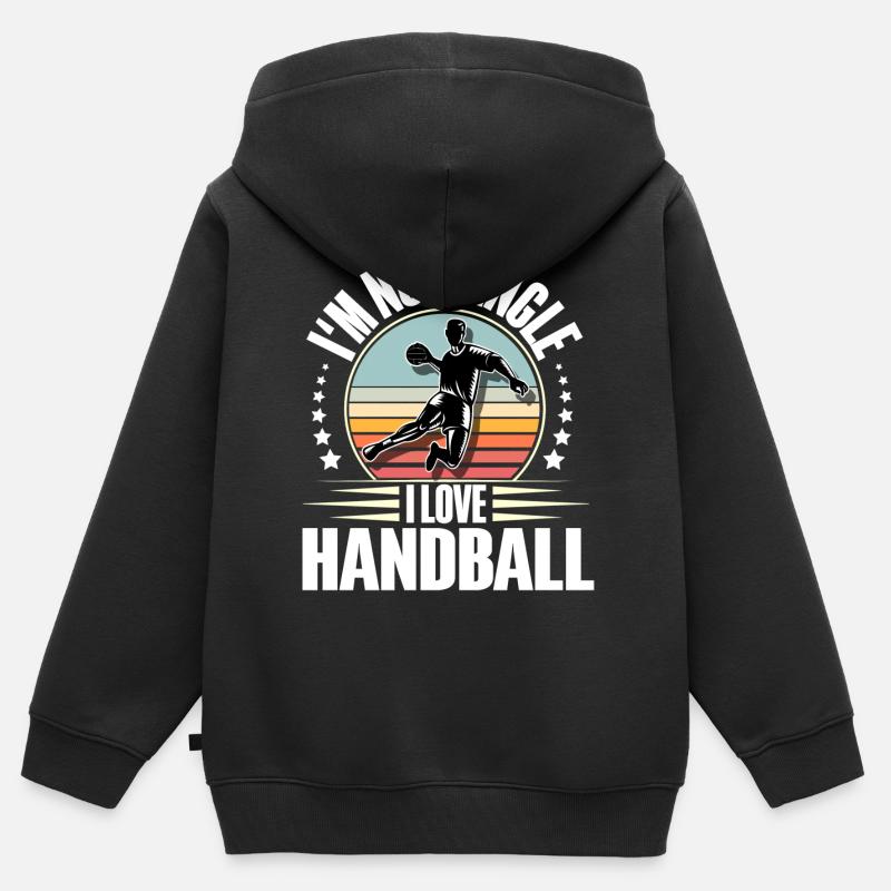 Handball Handballeur - Sweat Premium à capuche zippé enfant bio - noir