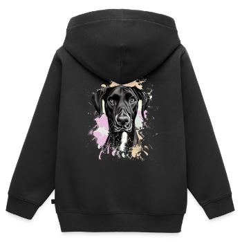 Dogue allemand noir Dogue allemand - Sweat Premium à capuche zippé enfant bio - noir - Dos - AI Model Kid Male (0cm)