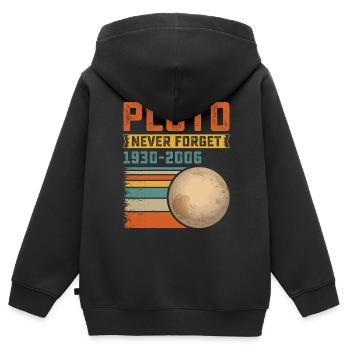 Erinnere Pluto Niemals Vergessen Astronomie Idee - Kinder Premium Organic Zip Hoodie - Schwarz - Hinten - AI Model Kid Male (0cm)