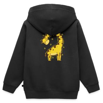 Giraffe mit krummen Hals Zoo Tierpark - Kinder Premium Organic Zip Hoodie - Schwarz - Hinten - AI Model Kid Male (0cm)