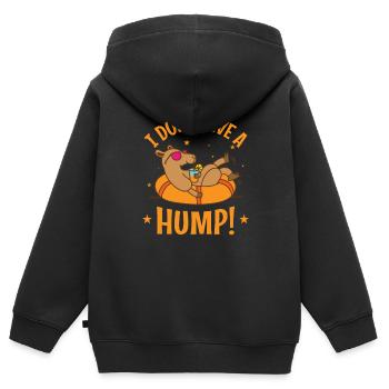 I Don't give a Hump! Kamel Dromedar - Kinder Premium Organic Zip Hoodie - Schwarz - Hinten - AI Model Kid Male (0cm)