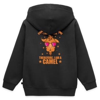Les chameaux sont géniaux Je suis génial Dromedar - Sweat Premium à capuche zippé enfant bio - noir - Dos - AI Model Kid Male (0cm)