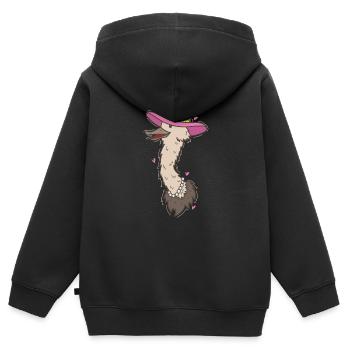 Strauß Vogel Lady in Afrika - Kinder Premium Organic Zip Hoodie - Schwarz - Hinten - AI Model Kid Male (0cm)