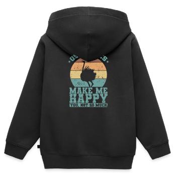 Ostriches Make me Happy You not so much Vogel - Kinder Premium Organic Zip Hoodie - Schwarz - Hinten - AI Model Kid Male (0cm)