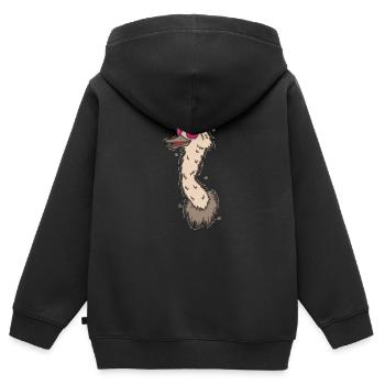 cooler Strauß mit Sonnenbrille Laufvogel - Kinder Premium Organic Zip Hoodie - Schwarz - Hinten - AI Model Kid Male (0cm)