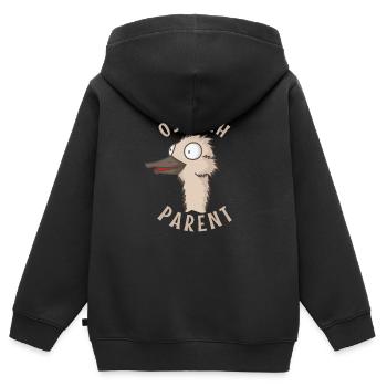 Ostrich Parent Laufvogel Strauß Natur - Kinder Premium Organic Zip Hoodie - Schwarz - Hinten - AI Model Kid Male (0cm)