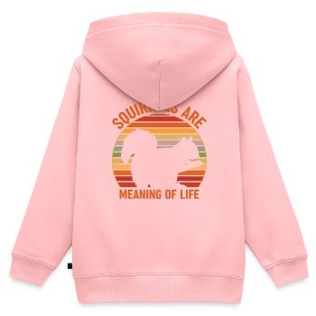 Les écureuils sont le sens de l’attitude de vie - Sweat Premium à capuche zippé enfant bio - rose - Dos - AI Model Kid Female (0cm)