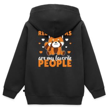 Red pandas are my dearest people cute panda - Kids Premium Organic Zip-up Hoodie - black - Back - AI Model Kid Male (0cm)
