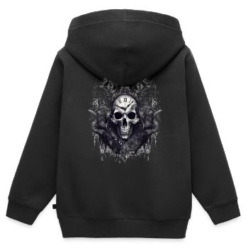 Gothic Witchcraft Ritual Dark Skull Clock Horror - Kinder Premium Organic Zip Hoodie - Schwarz - Hinten - AI Model Kid Male (0cm)
