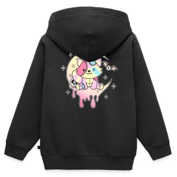 Kawaii Gothic Waschbär Pastellfarben Gothic - Kinder Premium Organic Zip Hoodie - Schwarz - Hinten - AI Model Kid Male (0cm)