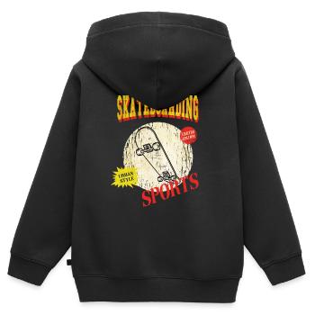 Skateboarding Skate Skater Skateboard Sk8 Vintage - Kinder Premium Organic Zip Hoodie - Schwarz - Hinten - AI Model Kid Male (0cm)