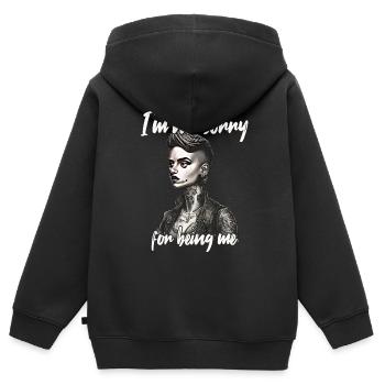 Proud of my individuality - Kids Premium Organic Zip-up Hoodie - black - Back - AI Model Kid Male (0cm)
