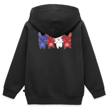 Hase für den vierten Juli USA Flagge Hasen - Kinder Premium Organic Zip Hoodie - Schwarz - Hinten - AI Model Kid Male (0cm)