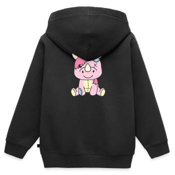 Kawaii Gothic Nashorn Pastellfarben Gothic Goth - Kinder Premium Organic Zip Hoodie - Schwarz - Hinten - AI Model Kid Male (0cm)