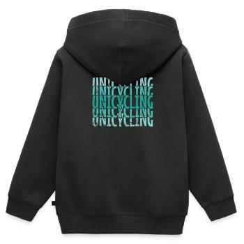 Unicycling Cycling Leisure - Kids Premium Organic Zip-up Hoodie - black - Back - AI Model Kid Male (0cm)