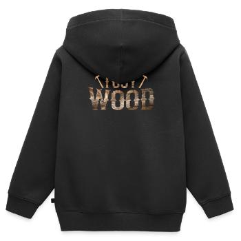 J’ai Wood Waldarbeiter - Sweat Premium à capuche zippé enfant bio - noir - Dos - AI Model Kid Male (0cm)