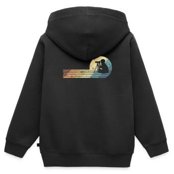 Photographe Photos Scan Camera - Sweat Premium à capuche zippé enfant bio - noir - Dos - AI Model Kid Male (0cm)