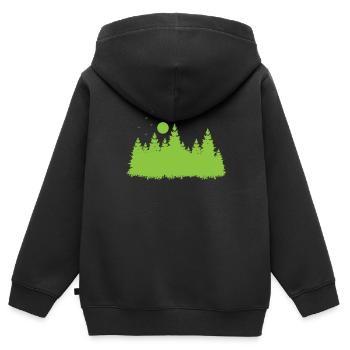 Wald mit Blättern in der Umwelt - Kinder Premium Organic Zip Hoodie - Schwarz - Hinten - AI Model Kid Male (0cm)