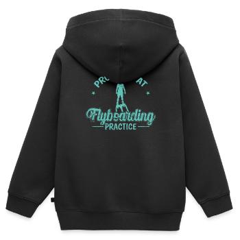 Probably at Flyboarding Practice Balance - Kids Premium Organic Zip-up Hoodie - black - Back - AI Model Kid Male (0cm)