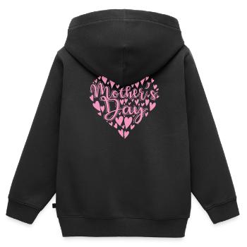 Fête des mères Mama Mutter Mami - Sweat Premium à capuche zippé enfant bio - noir - Dos - AI Model Kid Male (0cm)