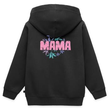 Danke Mama Mami Muttertag - Kinder Premium Organic Zip Hoodie - Schwarz - Hinten - AI Model Kid Male (0cm)