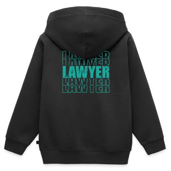 Lawyer Beruf Jurist - Kinder Premium Organic Zip Hoodie - Schwarz - Hinten - AI Model Kid Male (0cm)