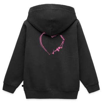 Herz mit Friseur Arbeitsmittel Beruf Haare - Kinder Premium Organic Zip Hoodie - Schwarz - Hinten - AI Model Kid Male (0cm)