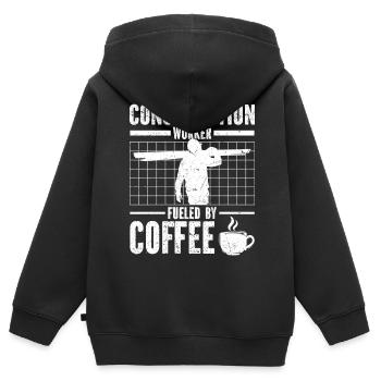 Handwerker - Kinder Premium Organic Zip Hoodie - Schwarz - Hinten - AI Model Kid Male (0cm)