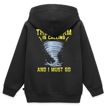 Sturmjäger Shirts | Unwetter Sturm Blitz Geschenke - Kinder Premium Organic Zip Hoodie - Schwarz - Hinten - AI Model Kid Male (0cm)